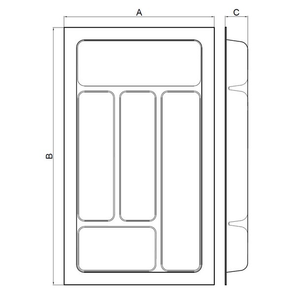 Лоток для столових приборів 350 сірий Standard 50