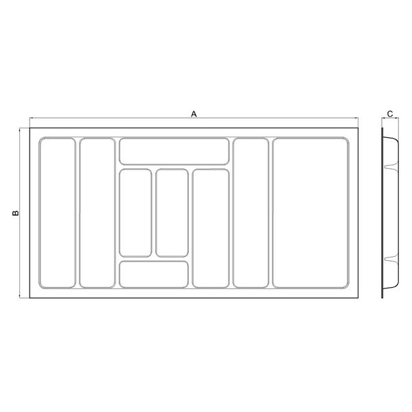 Лоток для столових приборів 900 білий Standard 45