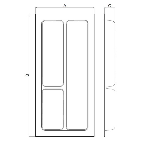 Лоток для столових приборів 300 білий Standard 50