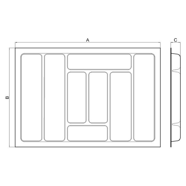 Лоток для столових приборів 700 білий Standard 45