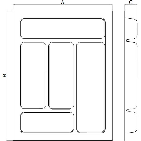 Лоток для столових приборів 400 сірий Standard 45