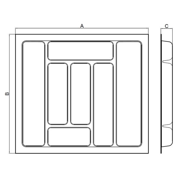 Лоток для столових приборів 550 білий Standard 45