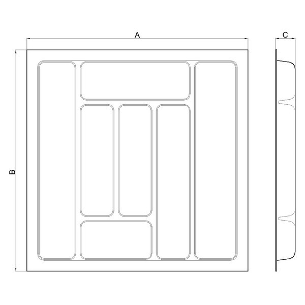 Лоток для столових приборів 550 білий Standard 50