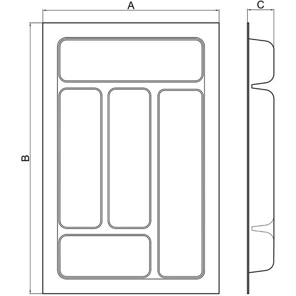 Лоток для столових приборів 350 білий Standard 45