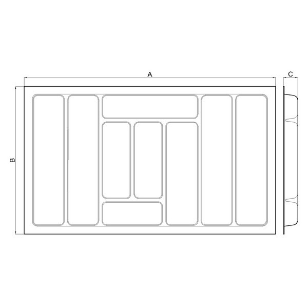 Лоток для столових приборів 800 білий Standard 45